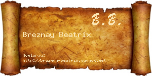 Breznay Beatrix névjegykártya